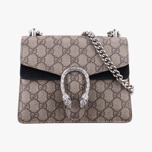 Pre-owned Gucci Dionysus beige×black PVC coated canvas × suede 421970 shoulderbag | stylenewstar