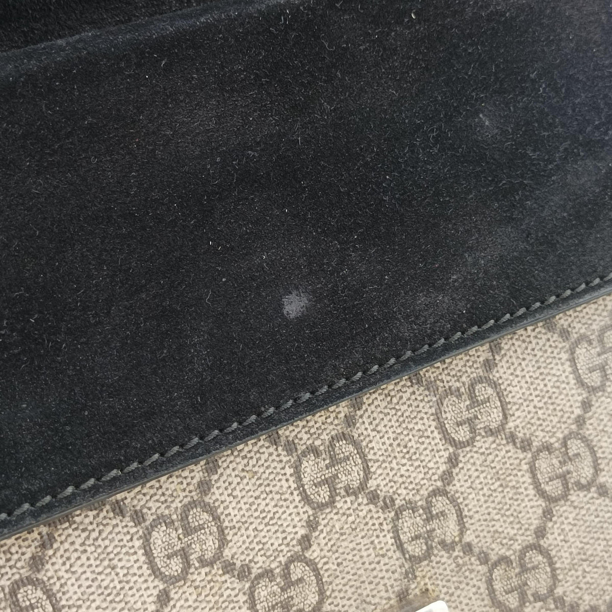 Pre-owned Gucci Dionysus beige×black PVC coated canvas × suede 421970 shoulderbag | stylenewstar