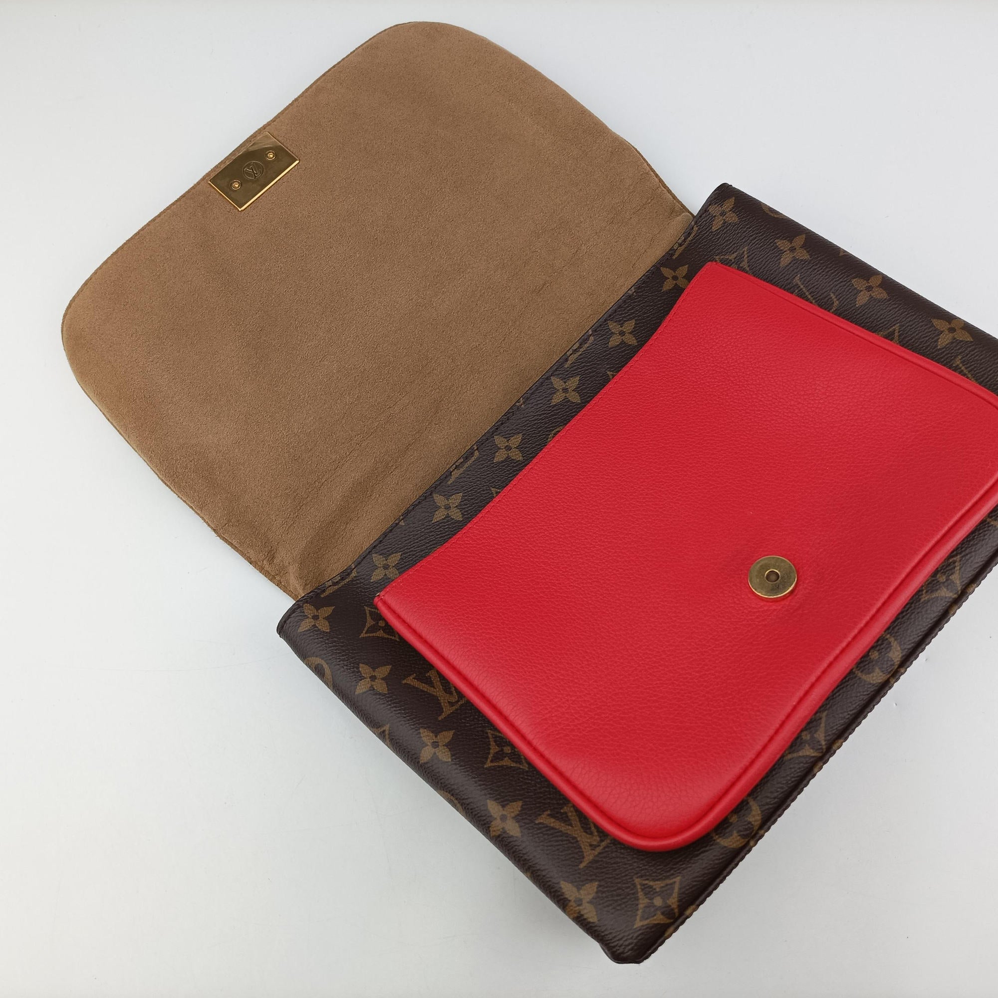 Pre-owned Louis Vuitton MARIGNAN Brown×COQUELICOT Monogram Canvas×calf leather M44544 shoulderbag | stylenewstar