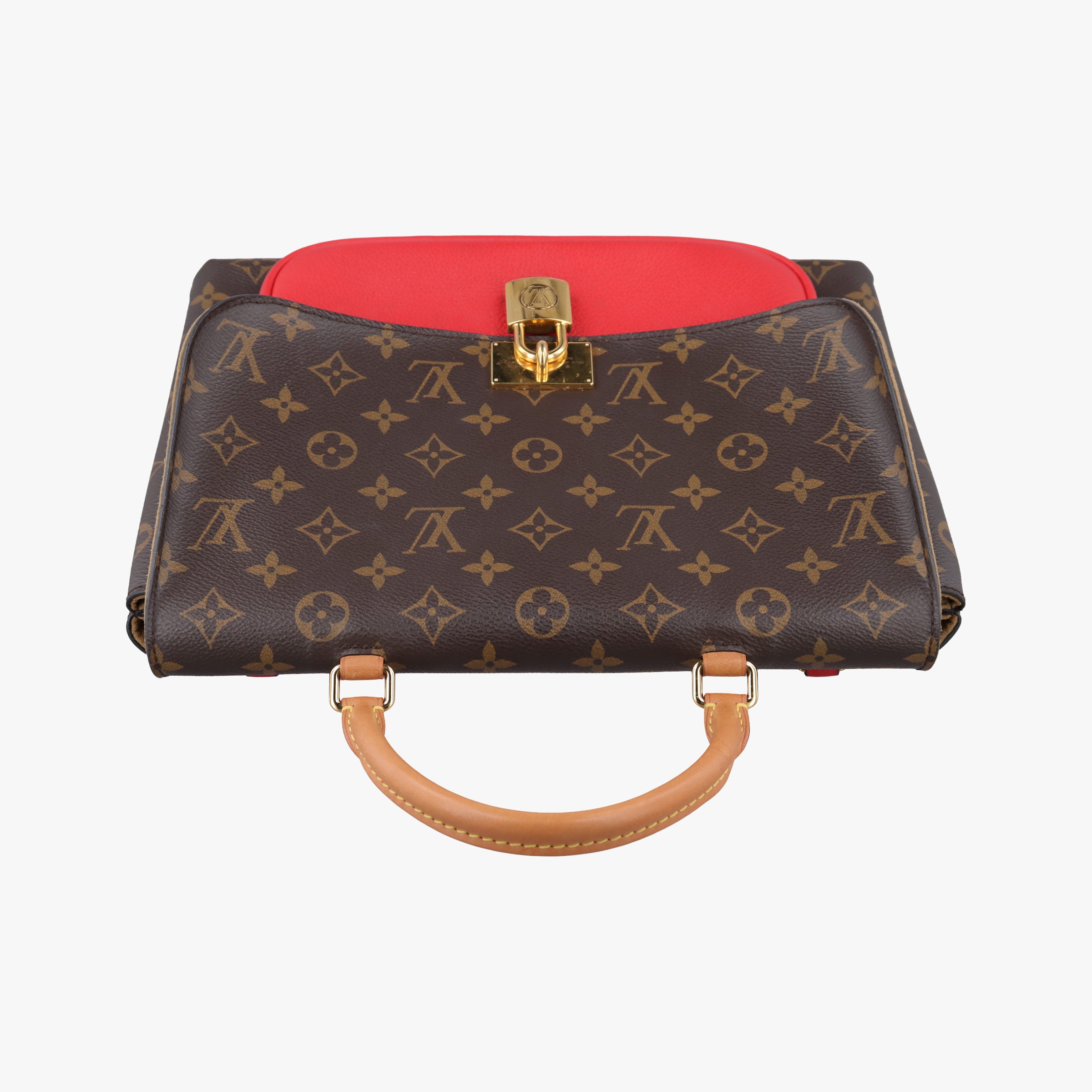 Pre-owned Louis Vuitton MARIGNAN Brown×COQUELICOT Monogram Canvas×calf leather M44544 shoulderbag | stylenewstar