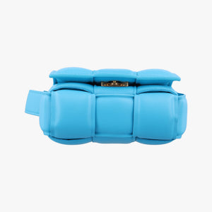 Pre-owned Bottega Veneta candy cassette Blue Leather  shoulderbag | stylenewstar