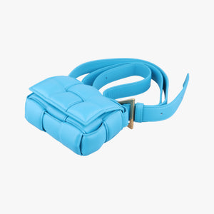 Pre-owned Bottega Veneta candy cassette Blue Leather  shoulderbag | stylenewstar
