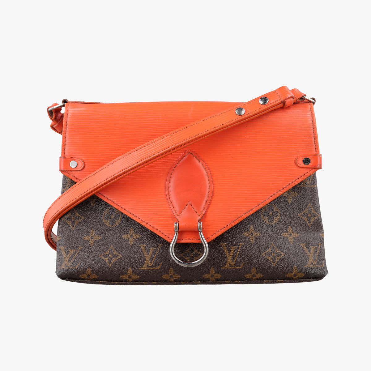 Pre-owned Louis Vuitton SAINT MICHEL Monogram/Brown x Orange Monogram Canvas×epi  shoulderbag | stylenewstar