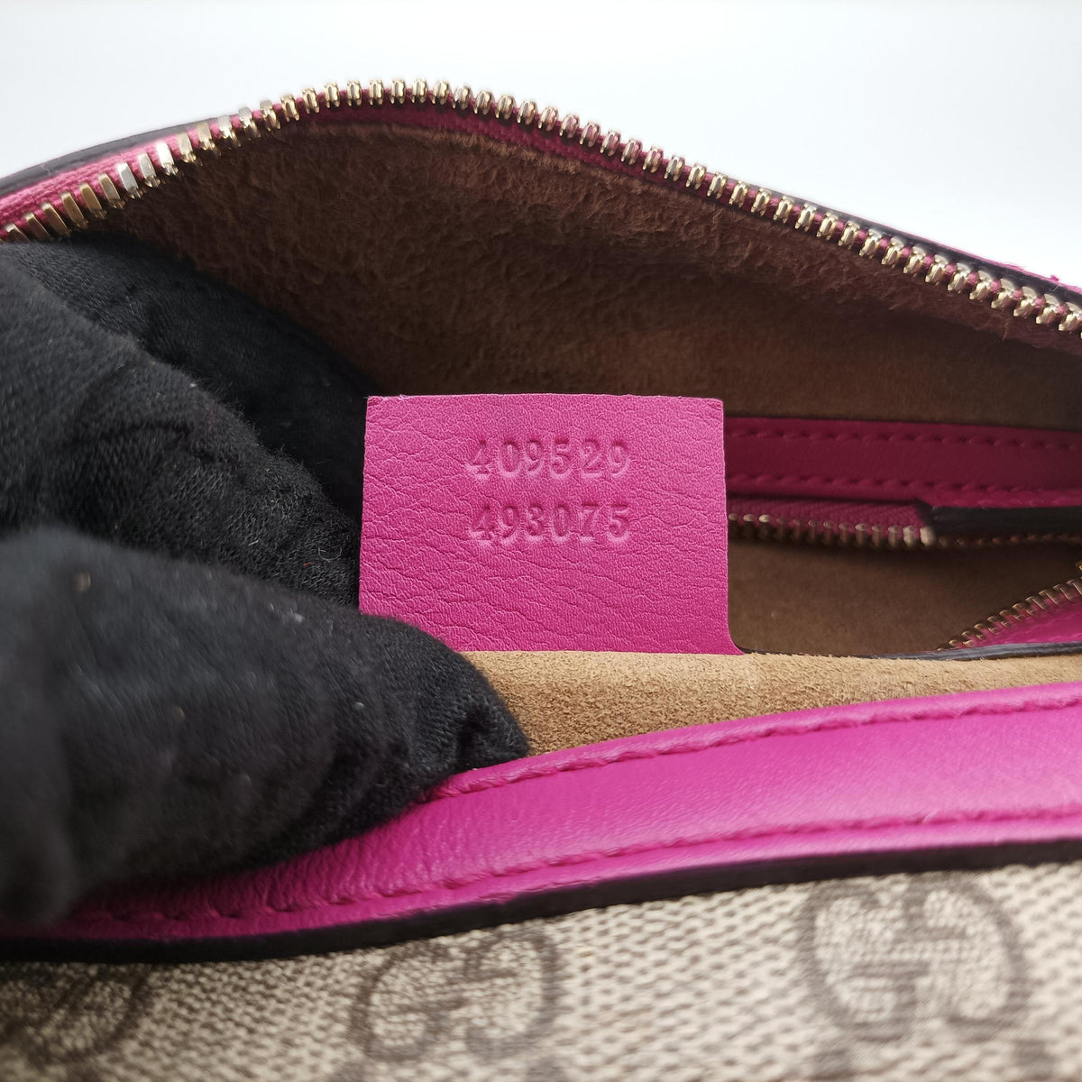 Pre-owned Gucci GG SUPREME beige×red×pink PVC coated canvas×Leather 409529 shoulderbag | stylenewstar