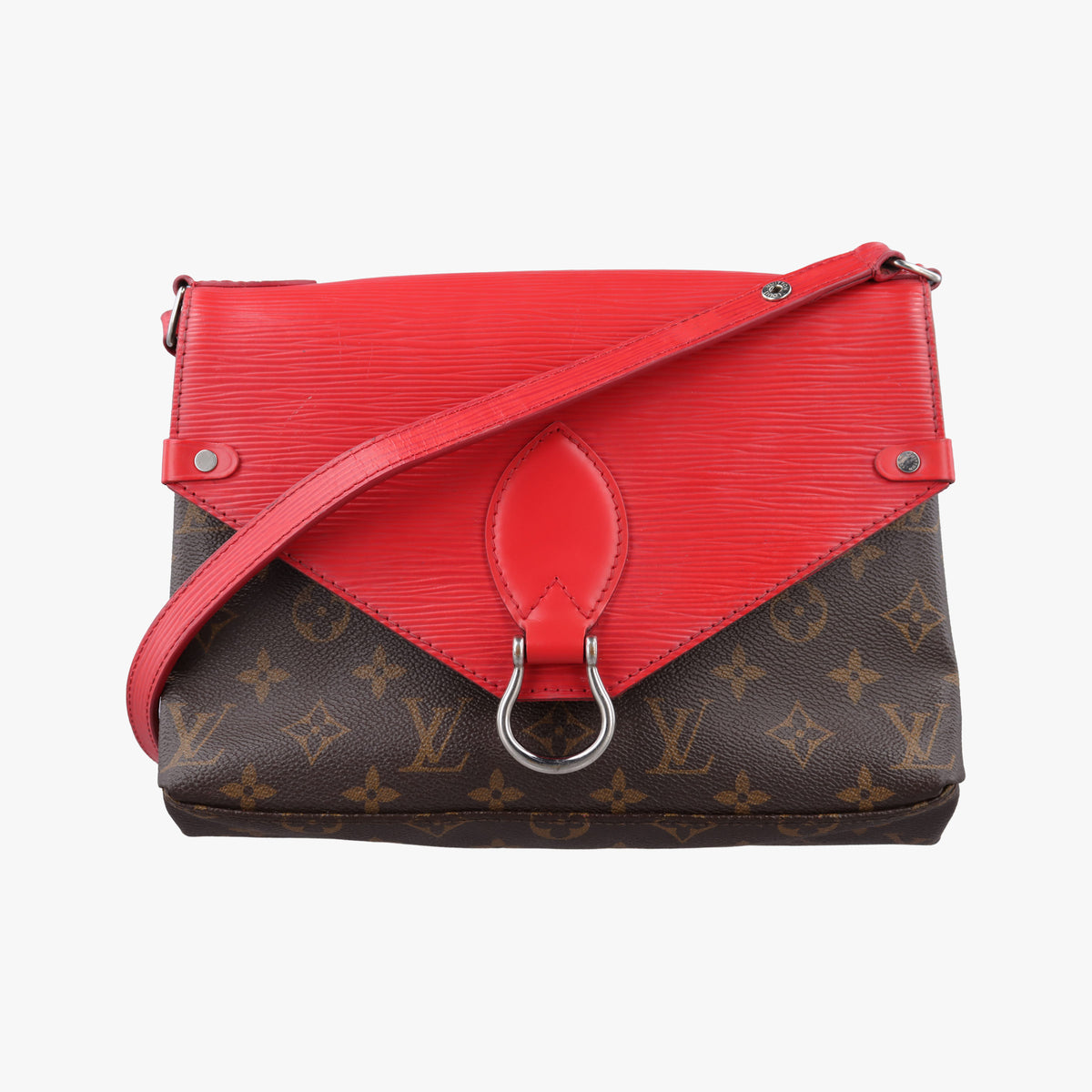 Pre-owned Louis Vuitton SAINT MICHEL Brown×COQUELICOT Monogram Canvas×epi M44031 shoulderbag | stylenewstar