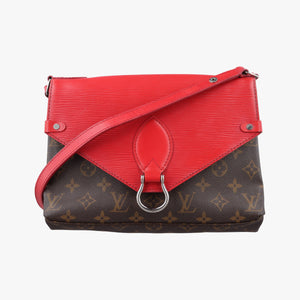 Pre-owned Louis Vuitton SAINT MICHEL Brown×COQUELICOT Monogram Canvas×epi M44031 shoulderbag | stylenewstar