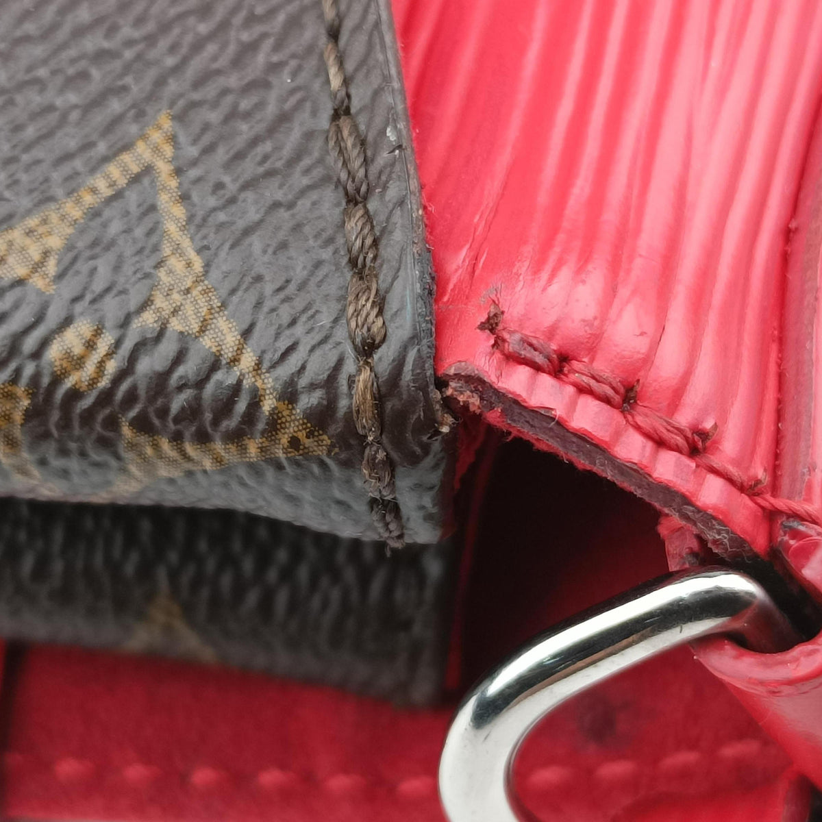 Pre-owned Louis Vuitton SAINT MICHEL Brown×COQUELICOT Monogram Canvas×epi M44031 shoulderbag | stylenewstar