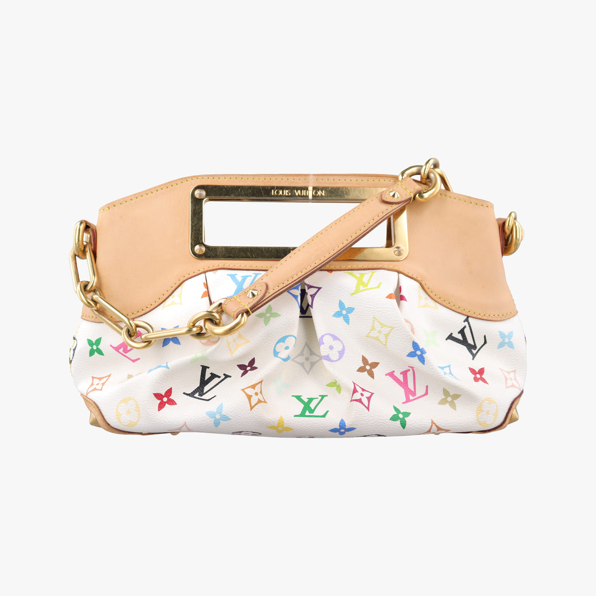 Pre-owned Louis Vuitton JUDY PM white Monogram Multicolor M40257 shoulderbag | stylenewstar