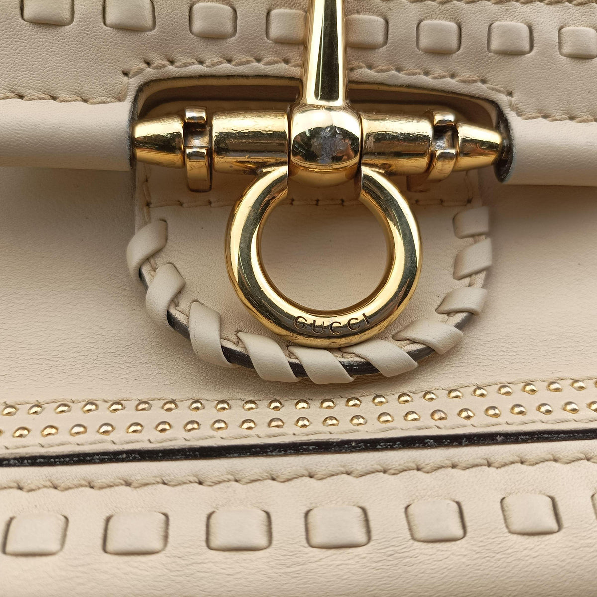Secondhand Gucci Snaffle Bit Beige Leather 263955 shoulderbag | stylenewstar
