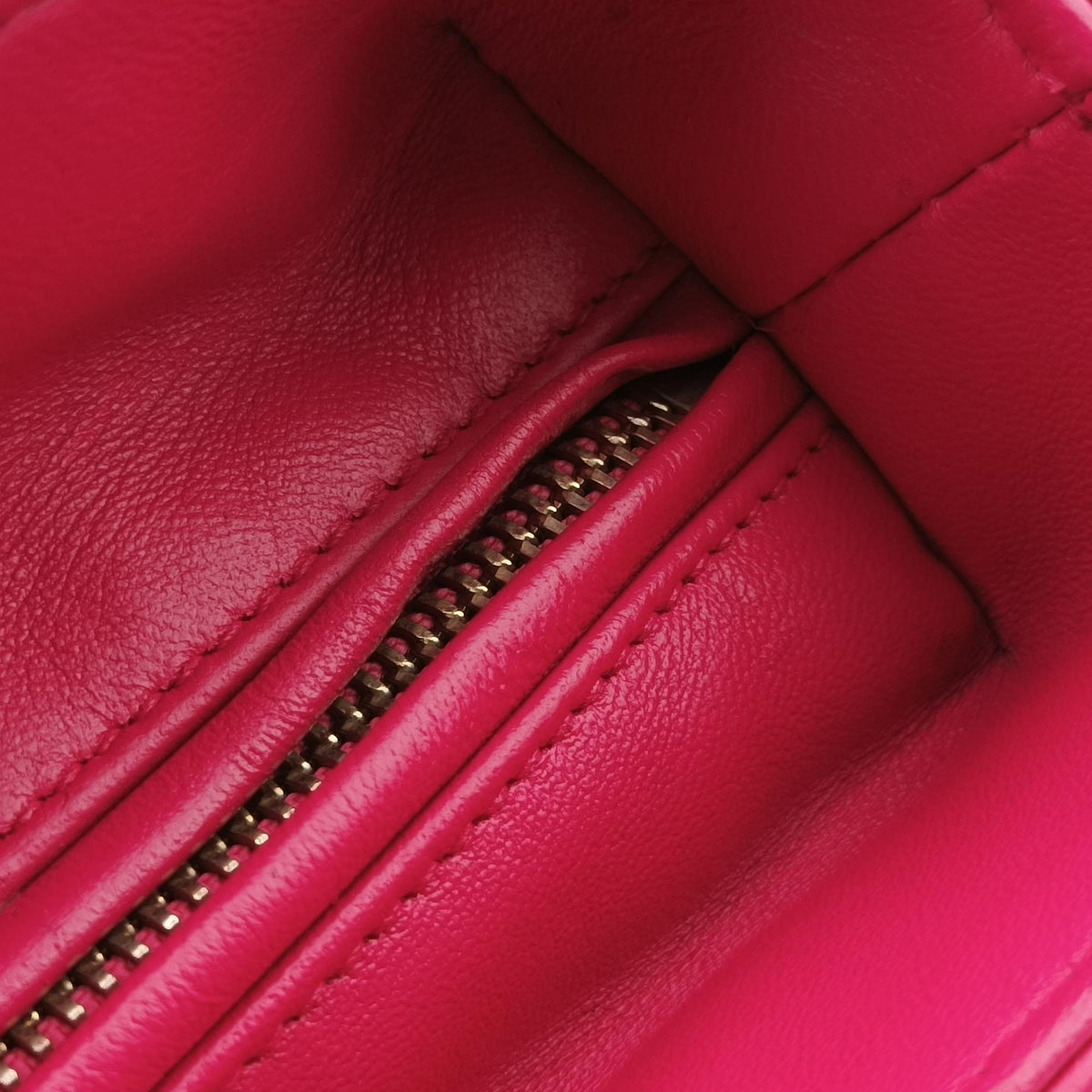 Pre-owned Christian Dior Lady dior Rose Lambskin  handbag | stylenewstar