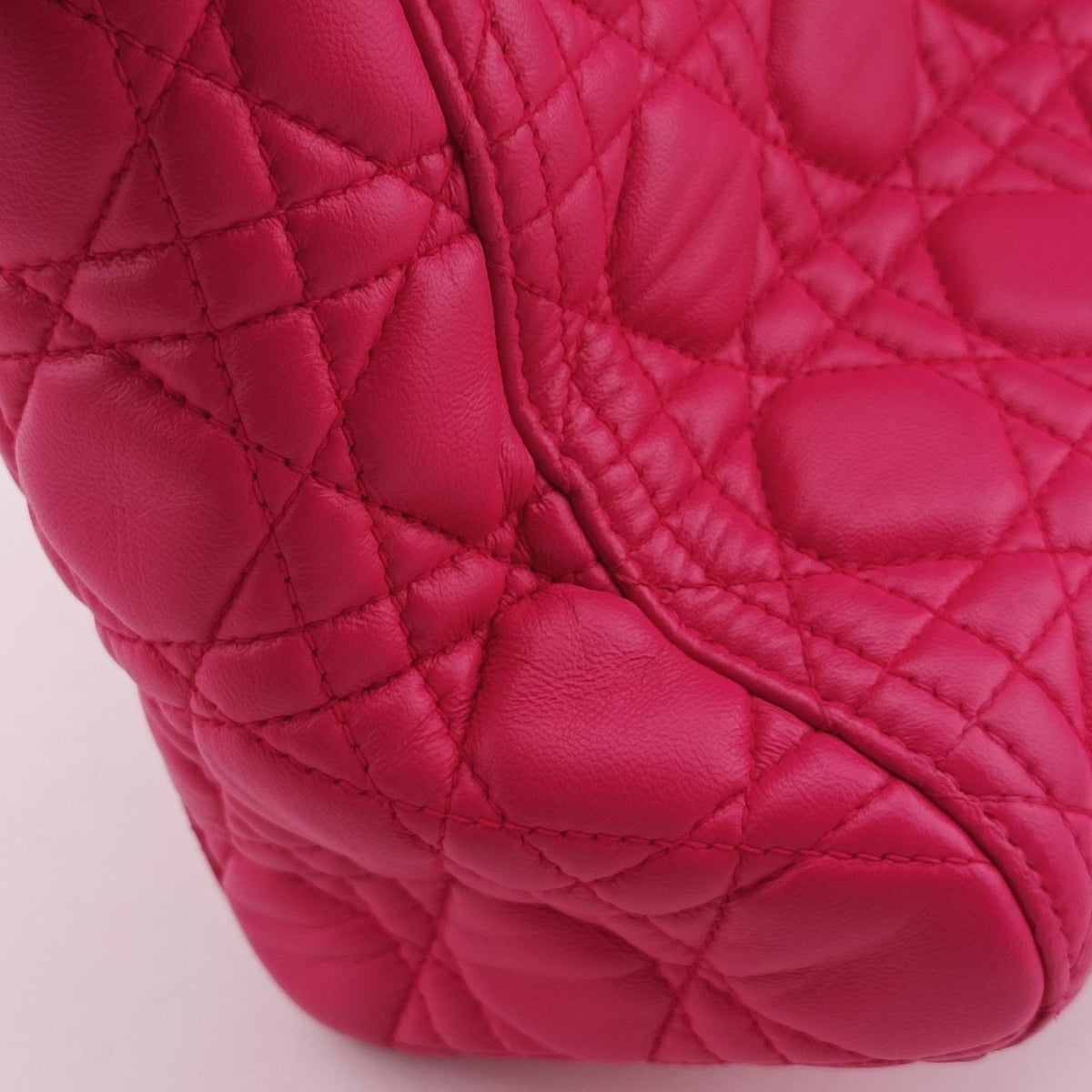 Pre-owned Christian Dior Lady dior Rose Lambskin  handbag | stylenewstar