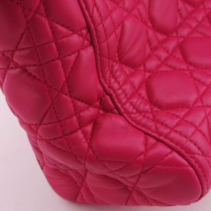 Pre-owned Christian Dior Lady dior Rose Lambskin  handbag | stylenewstar