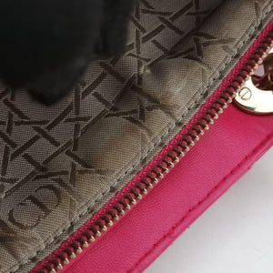 Pre-owned Christian Dior Lady dior Rose Lambskin  handbag | stylenewstar