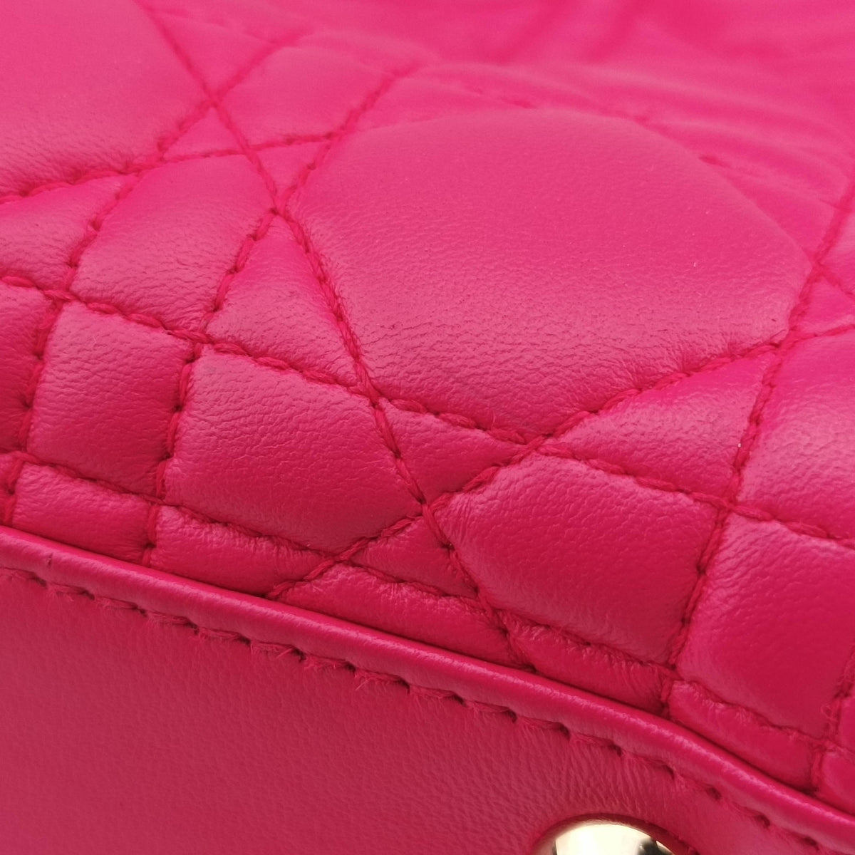 Pre-owned Christian Dior Lady dior Rose Lambskin  handbag | stylenewstar
