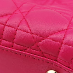 Pre-owned Christian Dior Lady dior Rose Lambskin  handbag | stylenewstar
