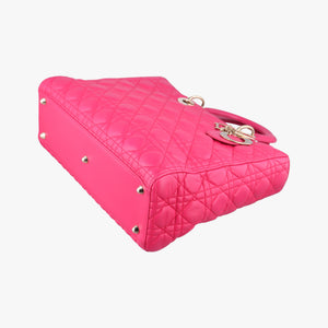 Pre-owned Christian Dior Lady dior Rose Lambskin  handbag | stylenewstar
