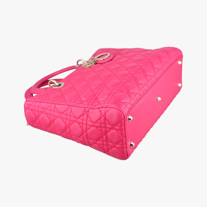 Pre-owned Christian Dior Lady dior Rose Lambskin  handbag | stylenewstar