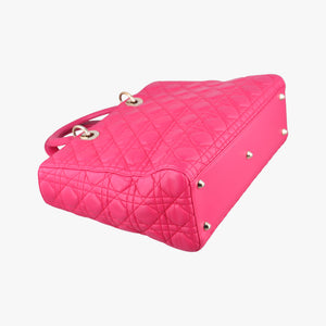 Pre-owned Christian Dior Lady dior Rose Lambskin  handbag | stylenewstar