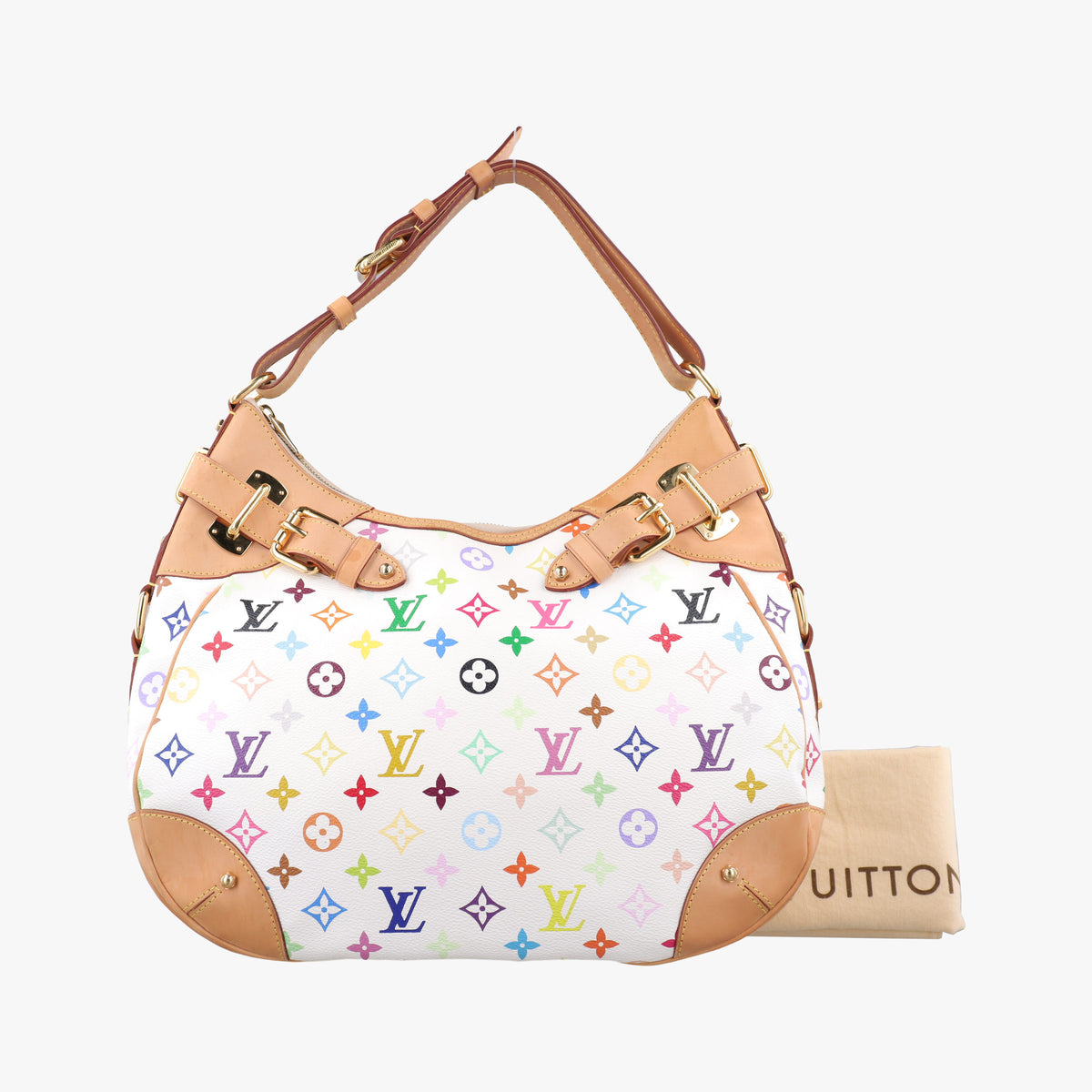 Pre-owned Louis Vuitton GRETA white Monogram Multicolor M40195 handbag | stylenewstar