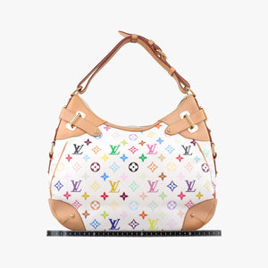 Pre-owned Louis Vuitton GRETA white Monogram Multicolor M40195 handbag | stylenewstar