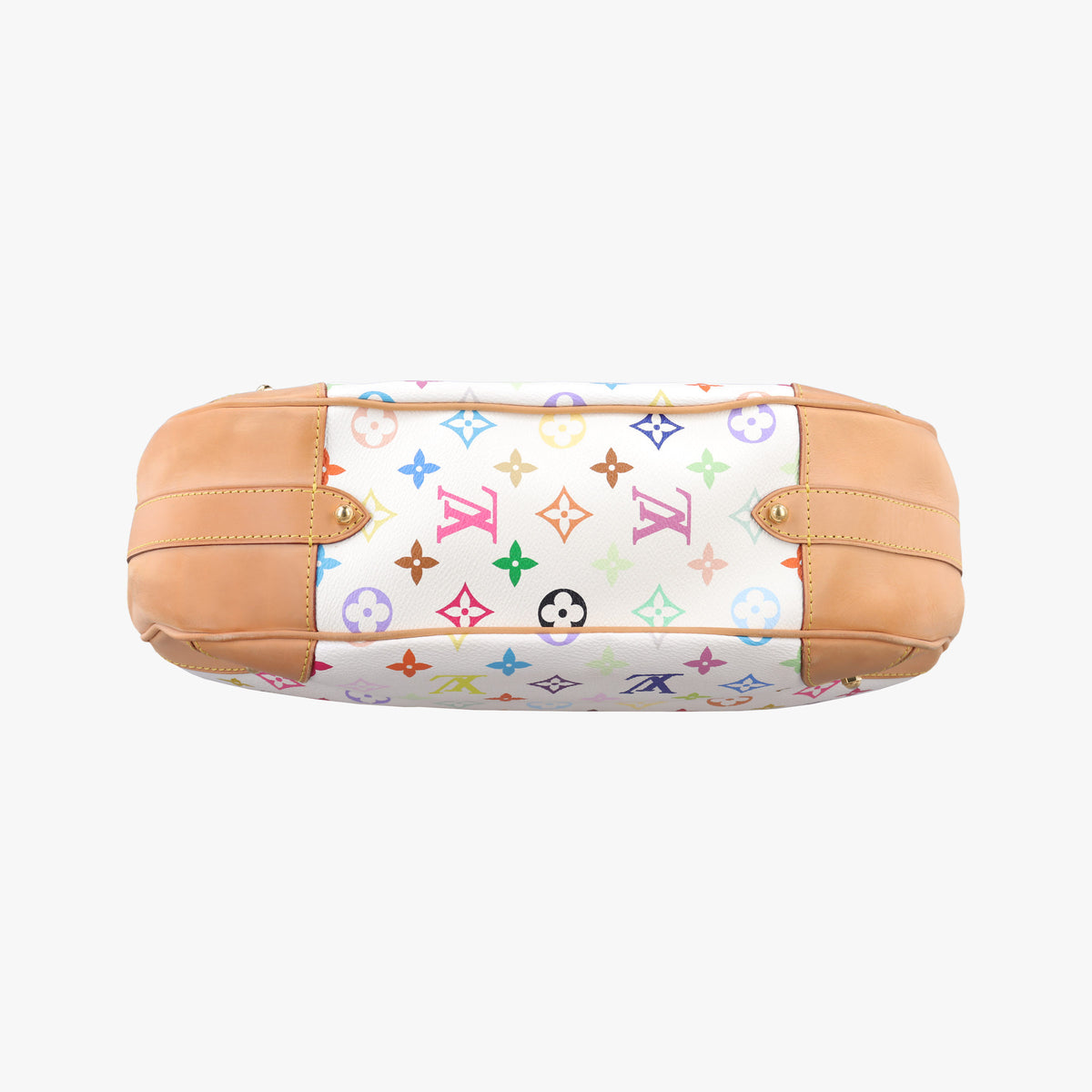 Pre-owned Louis Vuitton GRETA white Monogram Multicolor M40195 handbag | stylenewstar