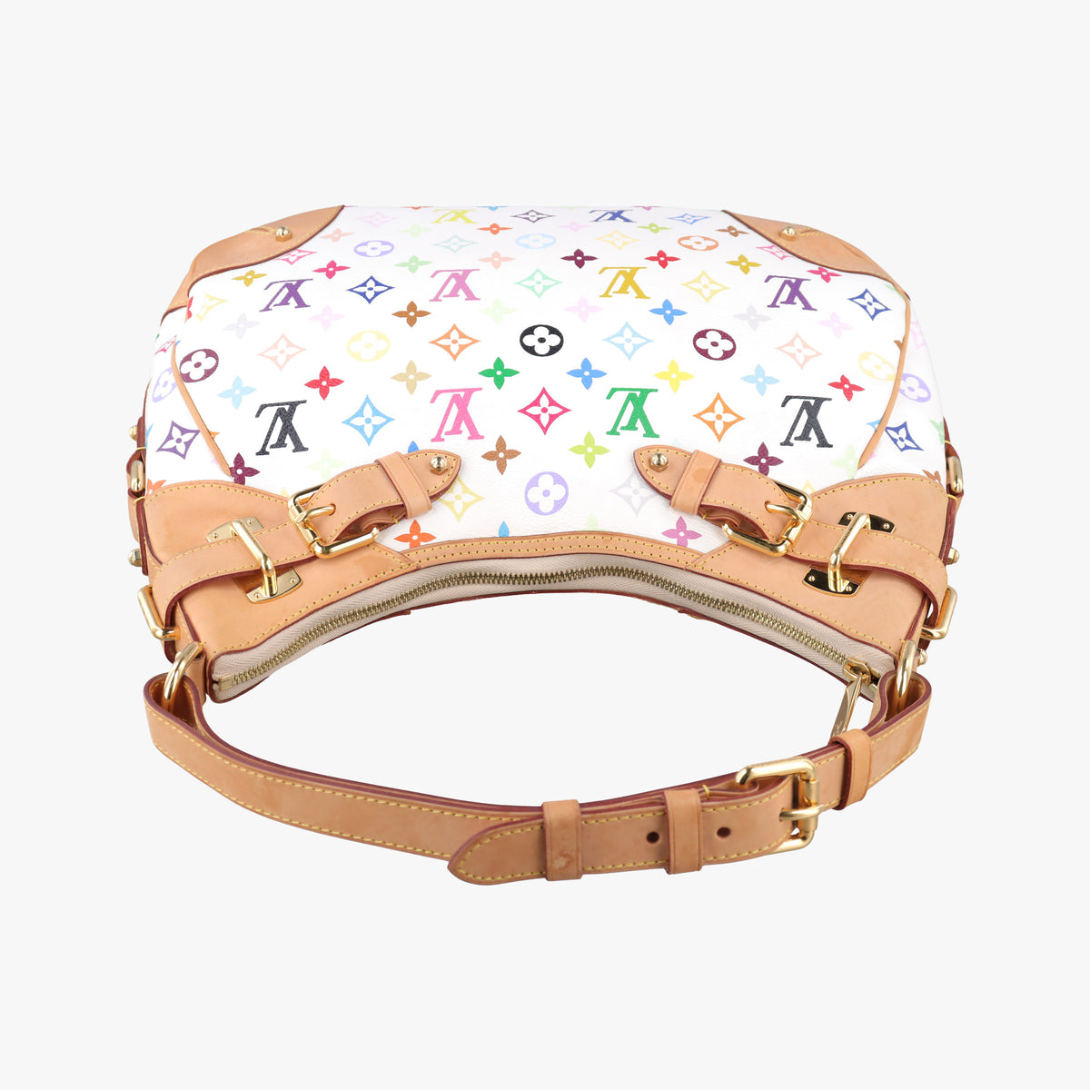 Pre-owned Louis Vuitton GRETA white Monogram Multicolor M40195 handbag | stylenewstar