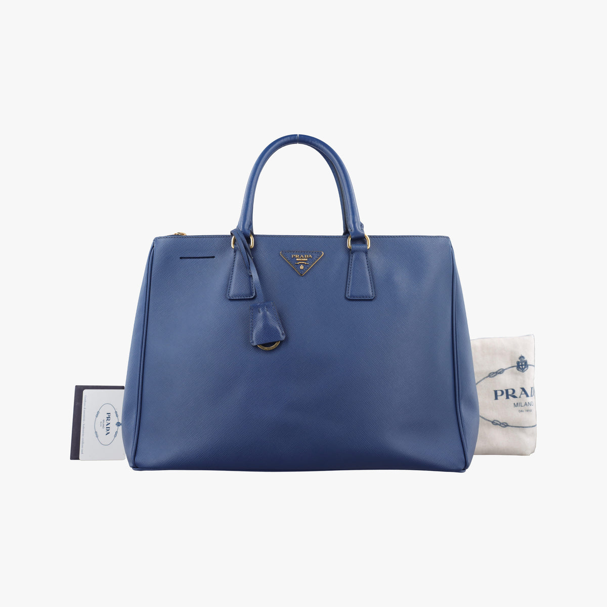 Pre-owned Prada Galleria Blue SAFFIANO Leather BN2274 handbag | stylenewstar