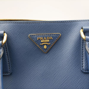 Pre-owned Prada Galleria Blue SAFFIANO Leather BN2274 handbag | stylenewstar