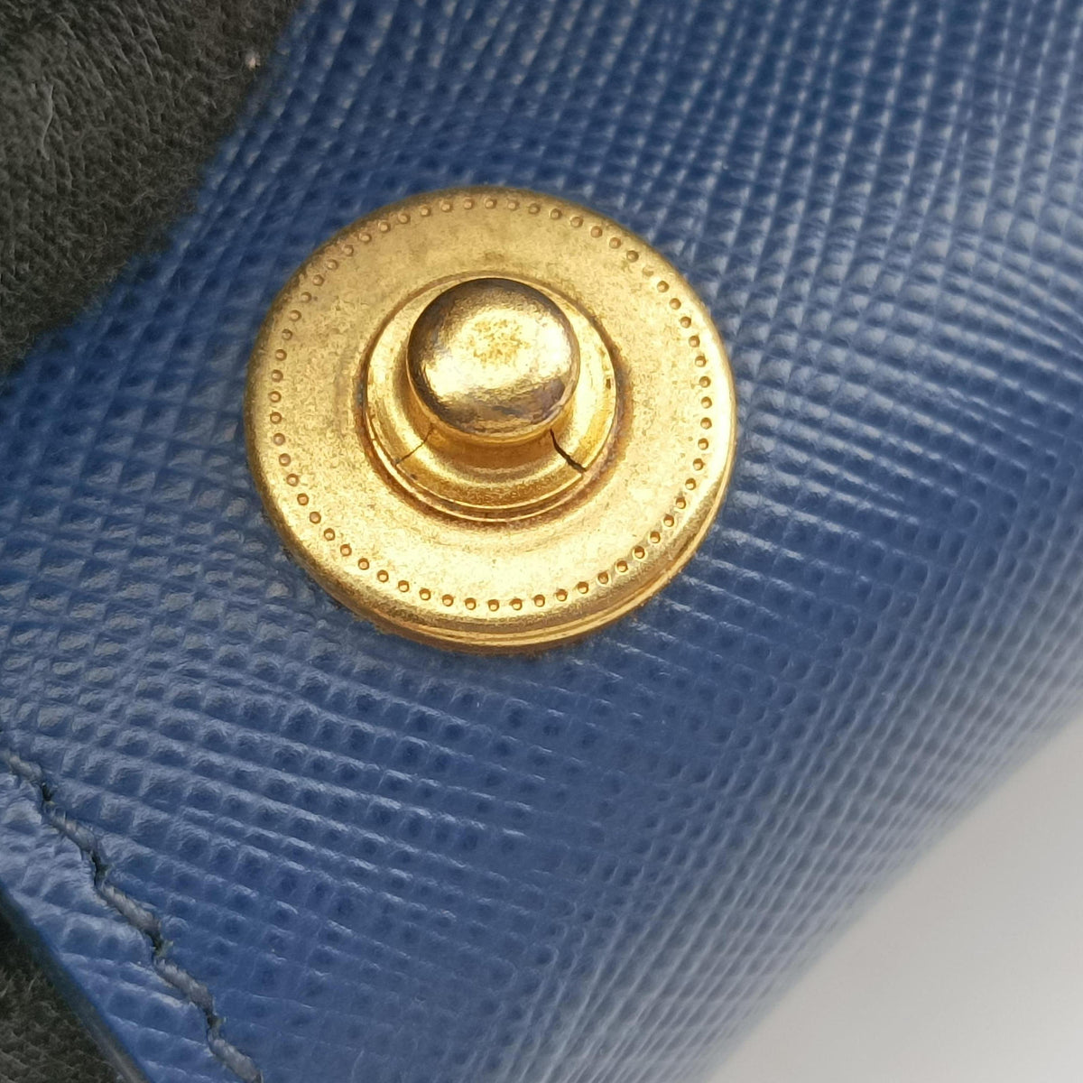 Pre-owned Prada Galleria Blue SAFFIANO Leather BN2274 handbag | stylenewstar