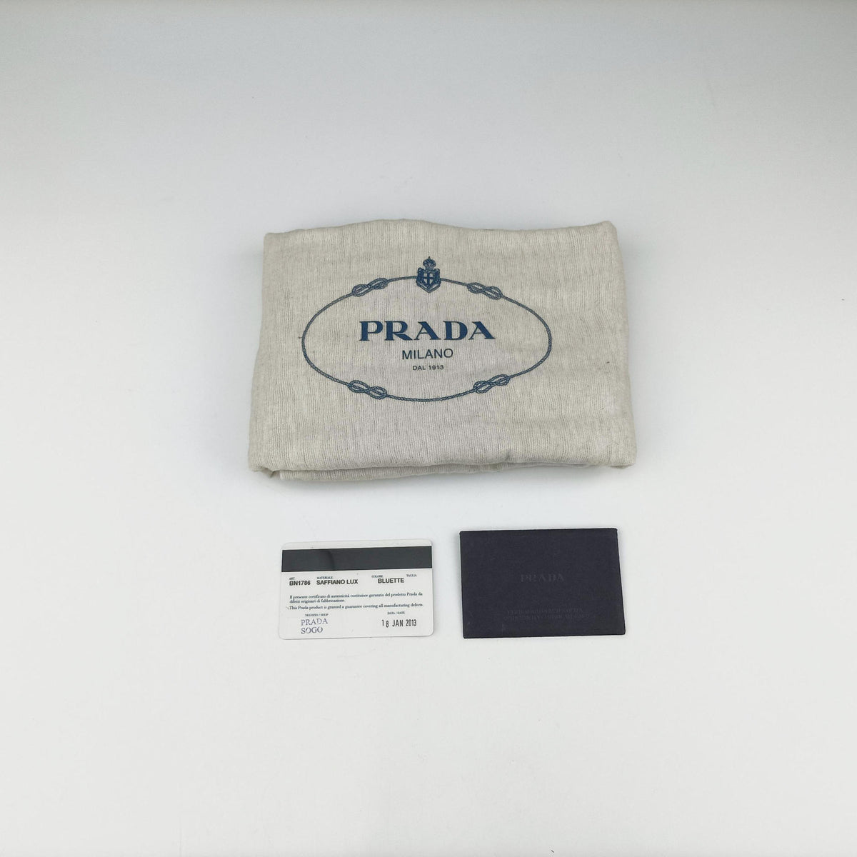 Pre-owned Prada Galleria Blue SAFFIANO Leather BN2274 handbag | stylenewstar