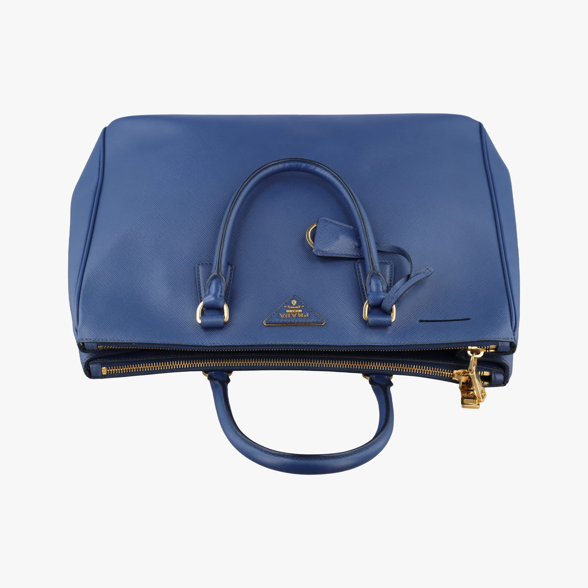 Pre-owned Prada Galleria Blue SAFFIANO Leather BN2274 handbag | stylenewstar