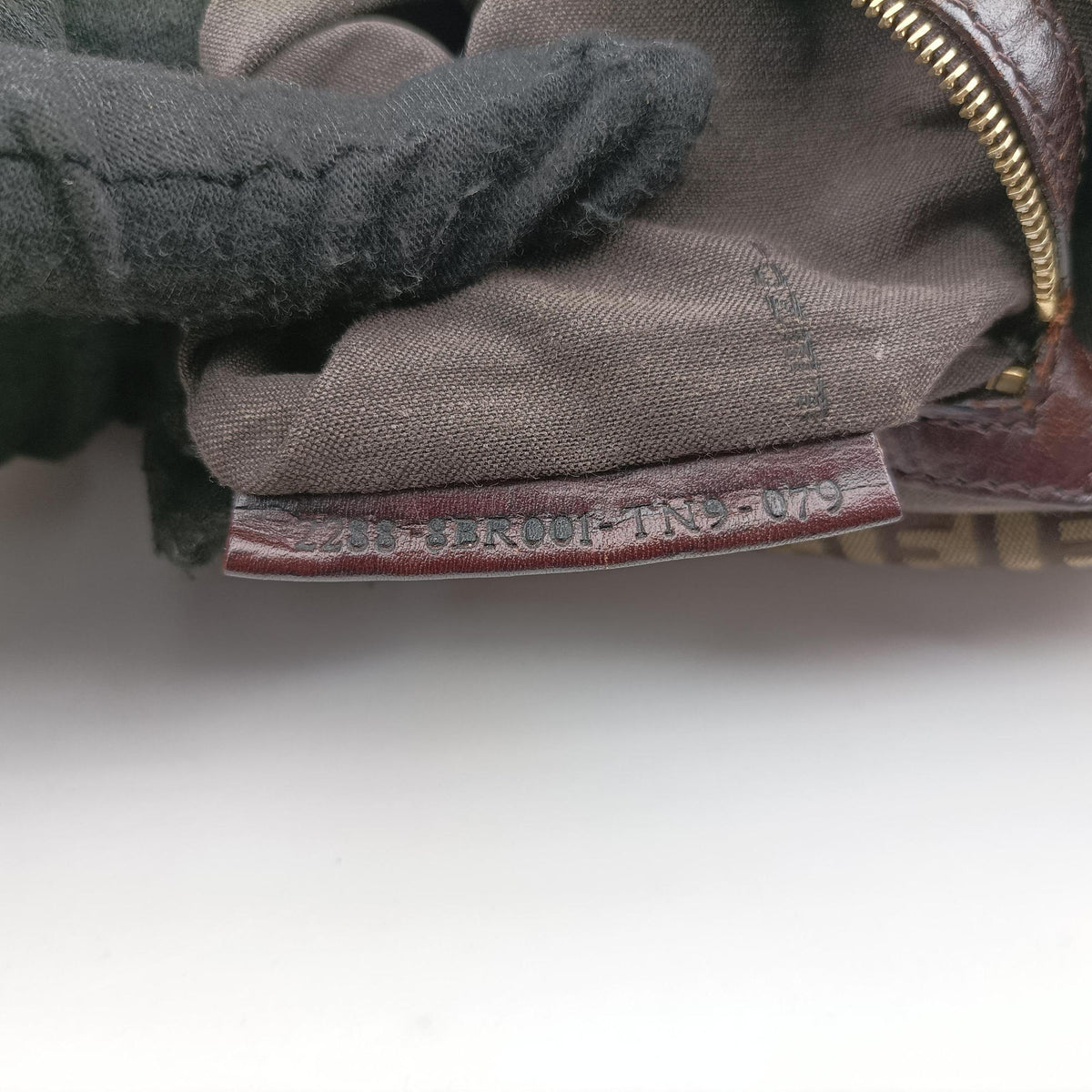 Pre-owned Fendi Mama Baguette Zucchino Brown Canvas×Leather 8BR001 shoulderbag | stylenewstar