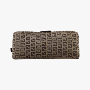 Pre-owned Fendi Mama Baguette Zucchino Brown Canvas×Leather 8BR001 shoulderbag | stylenewstar