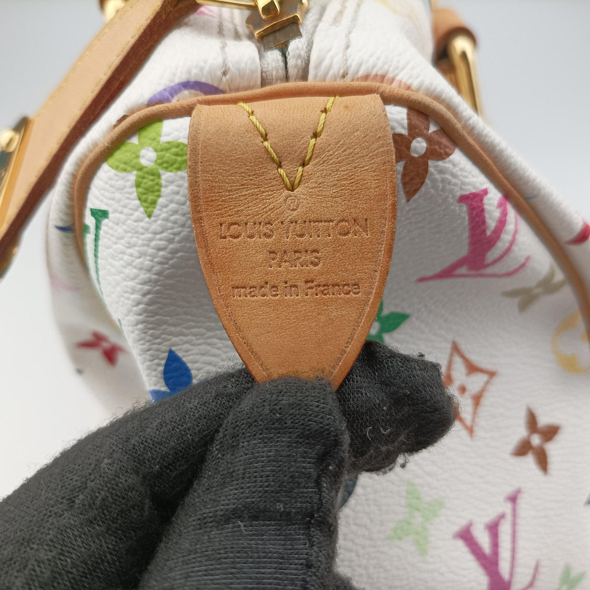 Pre-owned Louis Vuitton Speedy 30 white Monogram Multicolor M92643 handbag | stylenewstar