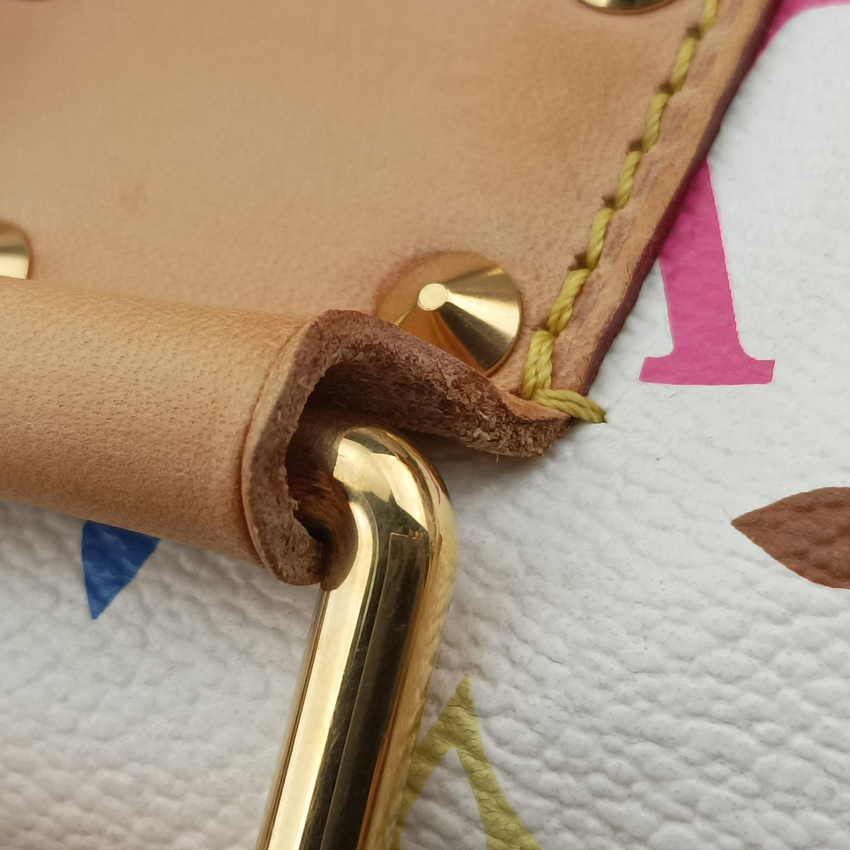 Pre-owned Louis Vuitton Speedy 30 white Monogram Multicolor M92643 handbag | stylenewstar
