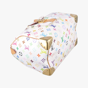 Pre-owned Louis Vuitton Speedy 30 white Monogram Multicolor M92643 handbag | stylenewstar