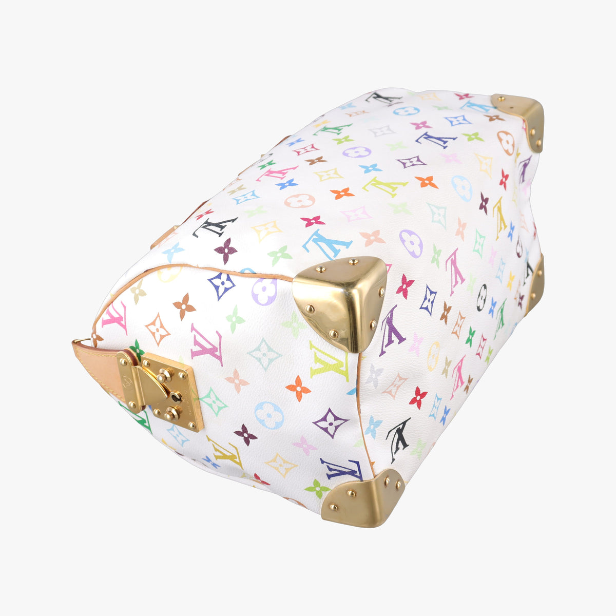 Pre-owned Louis Vuitton Speedy 30 white Monogram Multicolor M92643 handbag | stylenewstar
