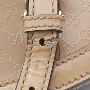 Pre-owned Gucci Microguccissima Beige Patent Leather 309614 shoulderbag | stylenewstar