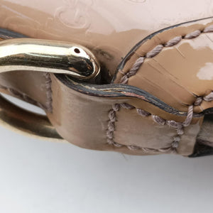 Pre-owned Gucci Microguccissima Beige Patent Leather 309614 shoulderbag | stylenewstar