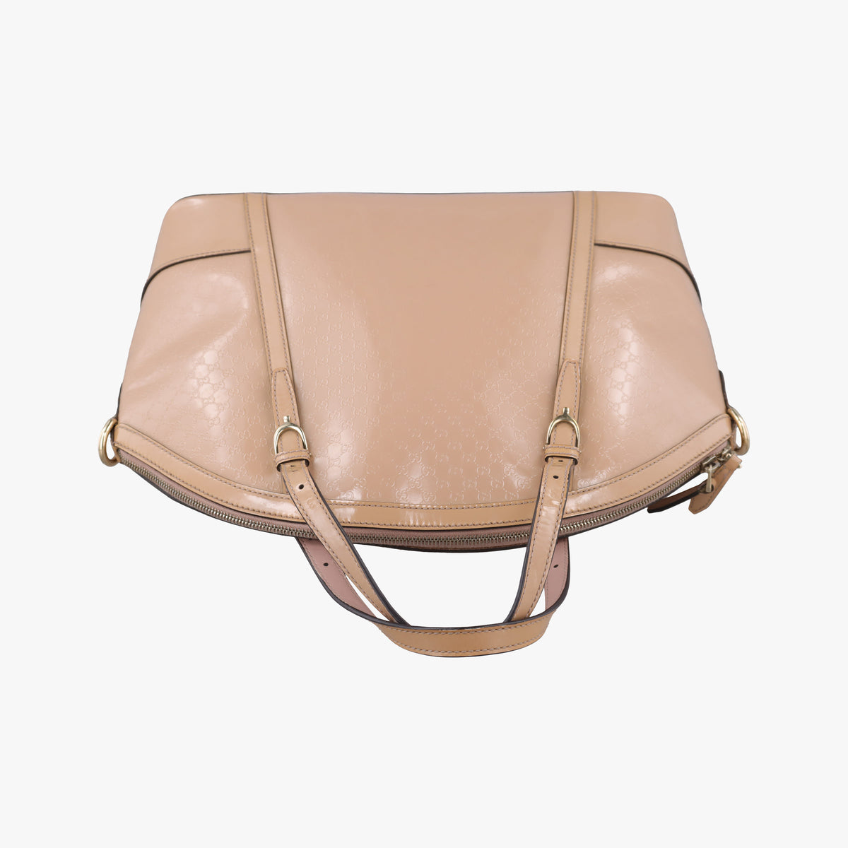 Pre-owned Gucci Microguccissima Beige Patent Leather 309614 shoulderbag | stylenewstar