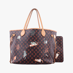 Pre-owned Louis Vuitton Neverfull MM Catogram Brown Monogram canvas M44441 handbag | stylenewstar