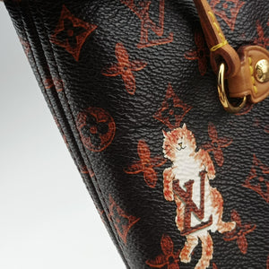 Pre-owned Louis Vuitton Neverfull MM Catogram Brown Monogram canvas M44441 handbag | stylenewstar