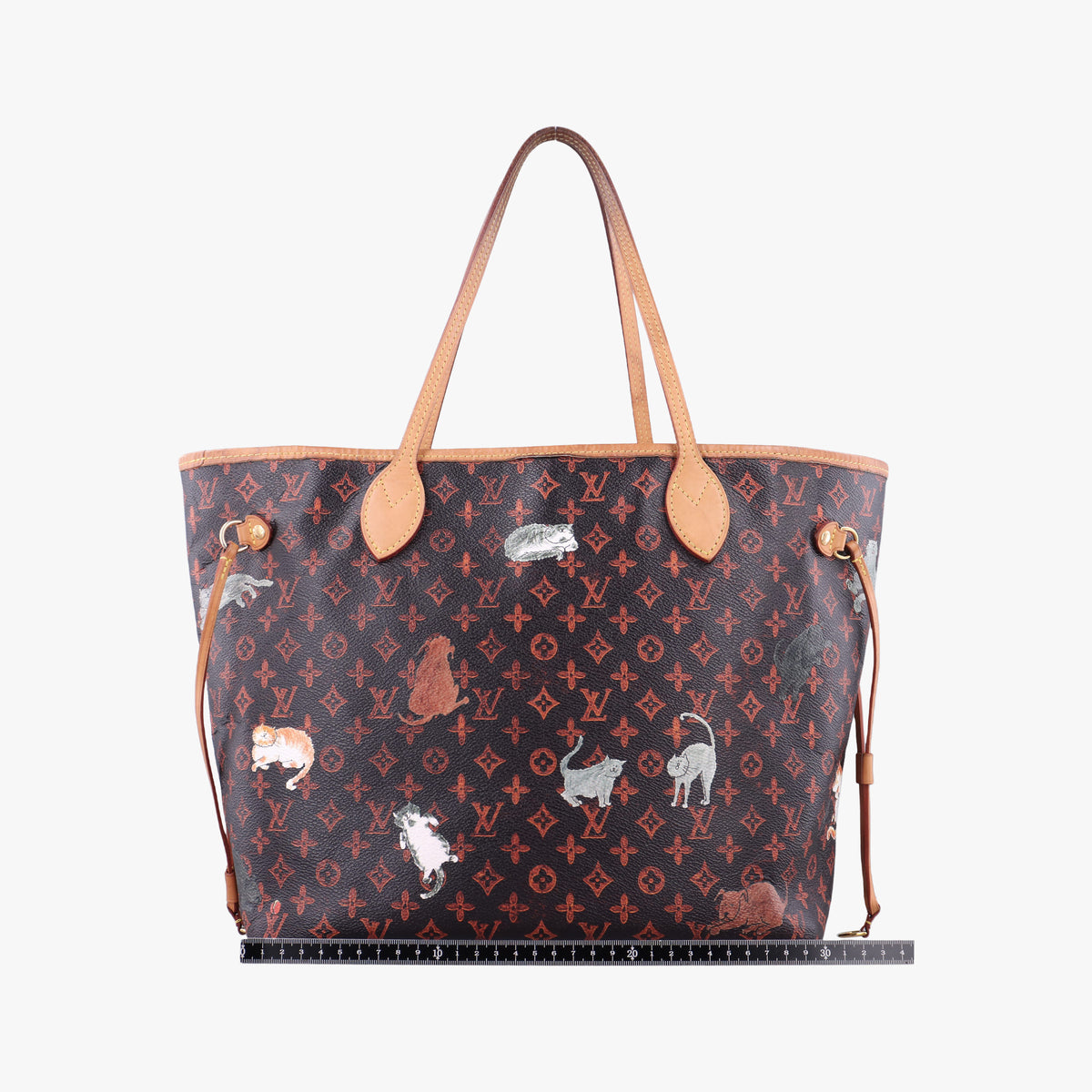 Pre-owned Louis Vuitton Neverfull MM Catogram Brown Monogram canvas M44441 handbag | stylenewstar