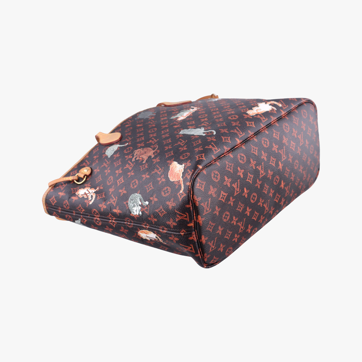 Pre-owned Louis Vuitton Neverfull MM Catogram Brown Monogram canvas M44441 handbag | stylenewstar