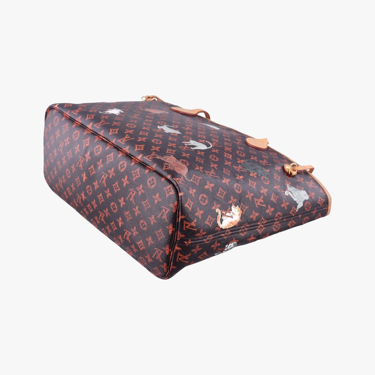 Pre-owned Louis Vuitton Neverfull MM Catogram Brown Monogram canvas M44441 handbag | stylenewstar
