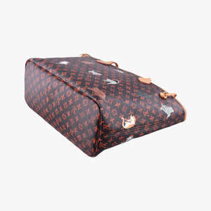 Pre-owned Louis Vuitton Neverfull MM Catogram Brown Monogram canvas M44441 handbag | stylenewstar