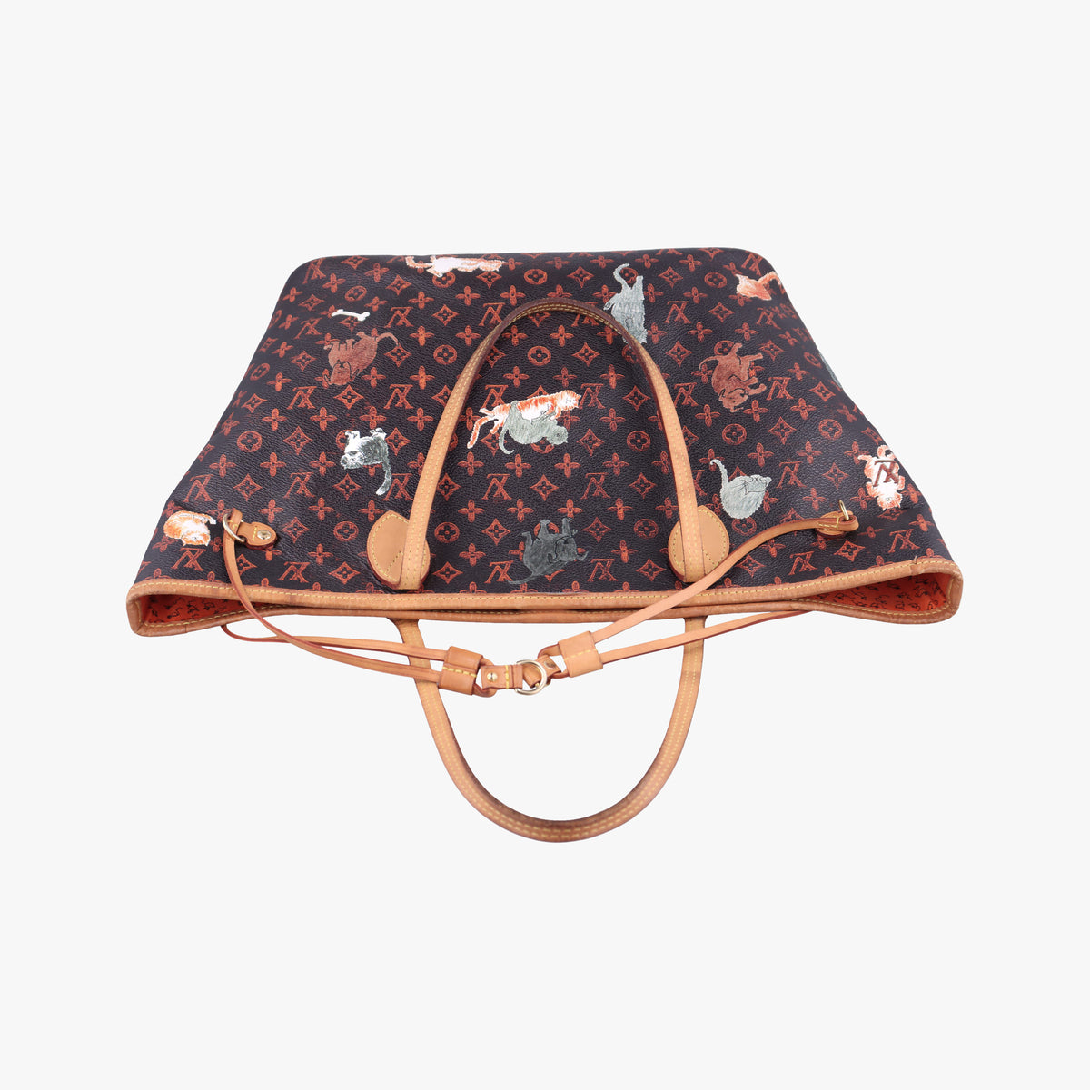 Pre-owned Louis Vuitton Neverfull MM Catogram Brown Monogram canvas M44441 handbag | stylenewstar
