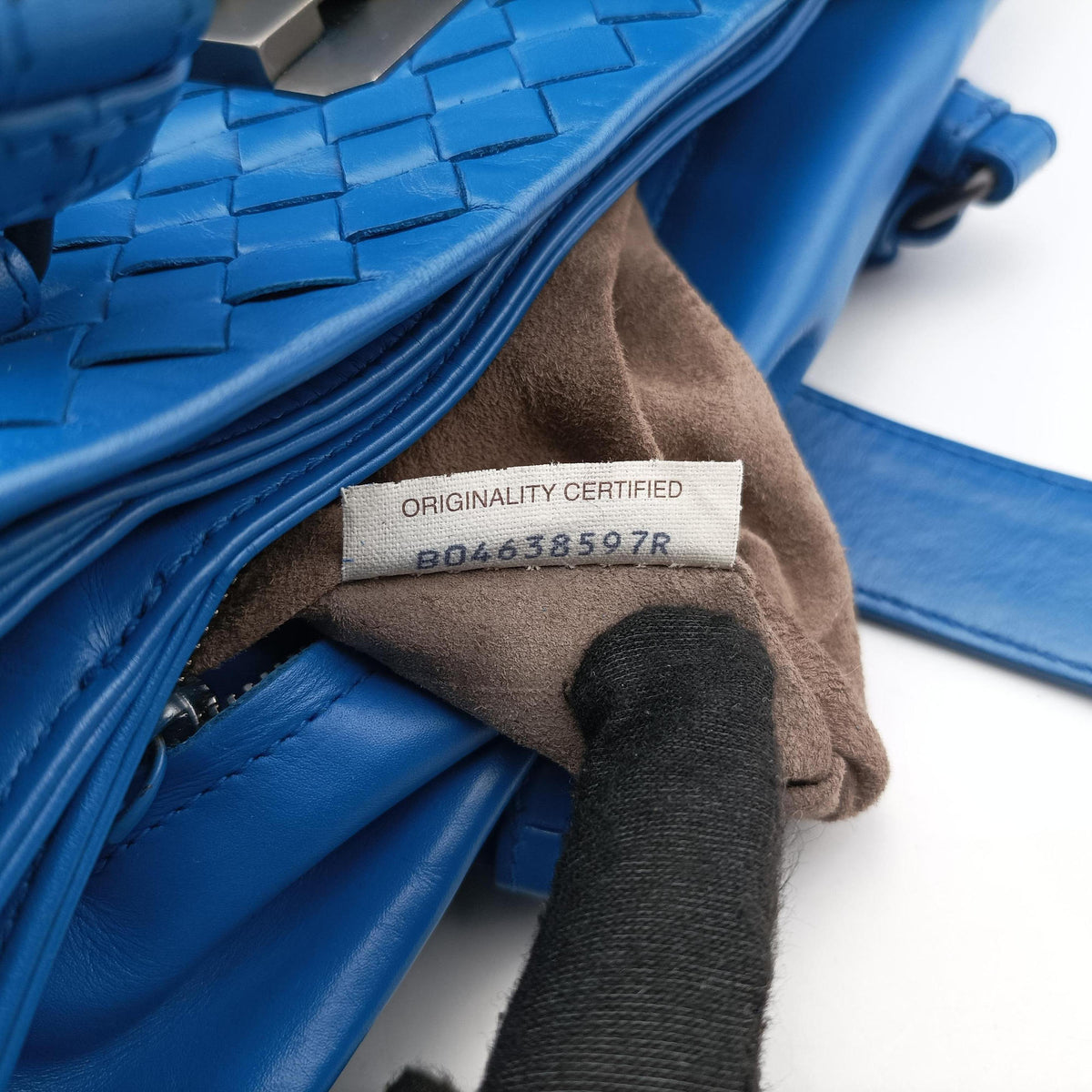 Pre-owned Bottega Veneta Roma Intrecciato Blue lambskin  handbag | stylenewstar