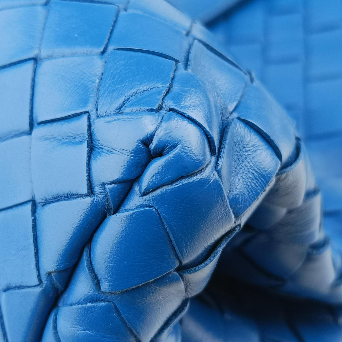 Pre-owned Bottega Veneta Roma Intrecciato Blue lambskin  handbag | stylenewstar