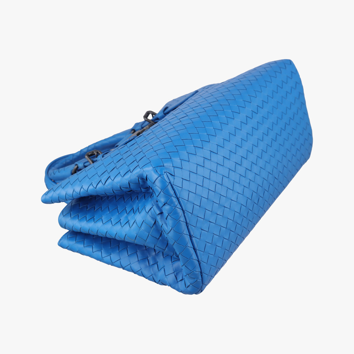 Pre-owned Bottega Veneta Roma Intrecciato Blue lambskin  handbag | stylenewstar